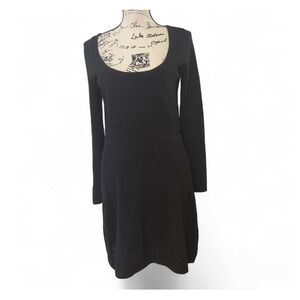 Victoria's Secret Black Knit Dress Long Sleeve Scoop Neck Medium‎ M